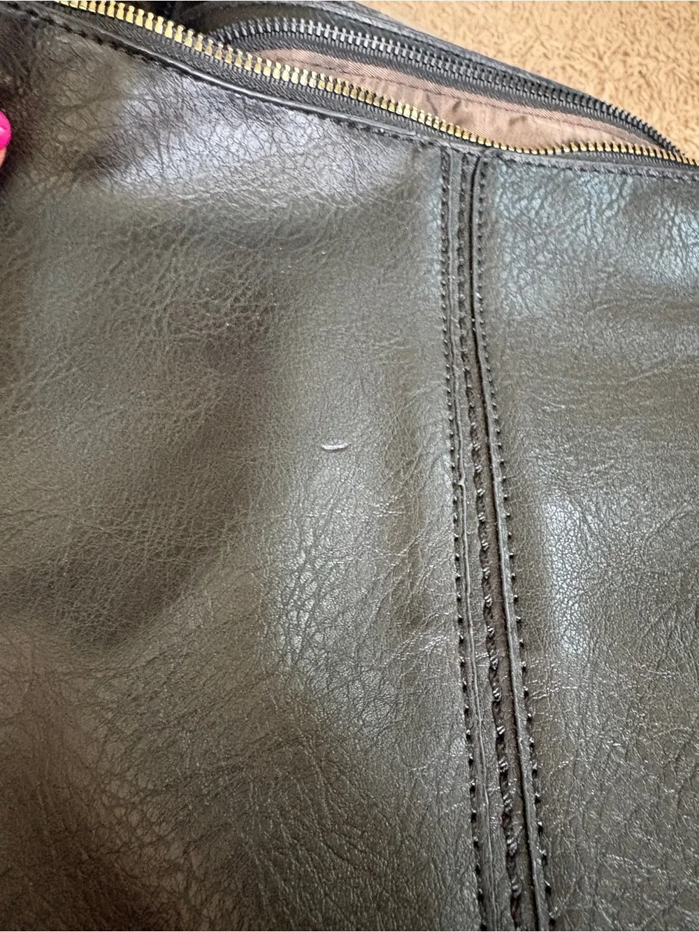 Black Faux Leather Hobo Purse